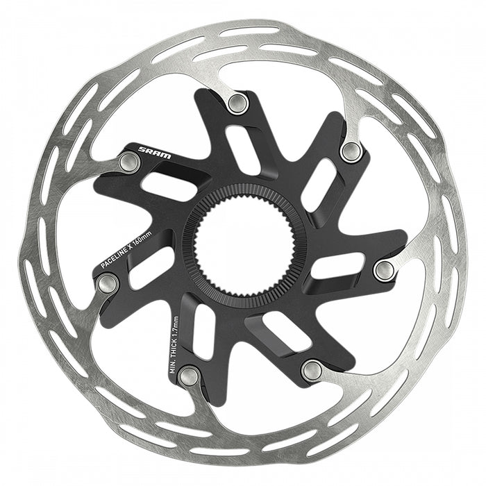 SRAM Paceline X Disc Brake Rotor Center Lock, Silver/Black W/ Lockring