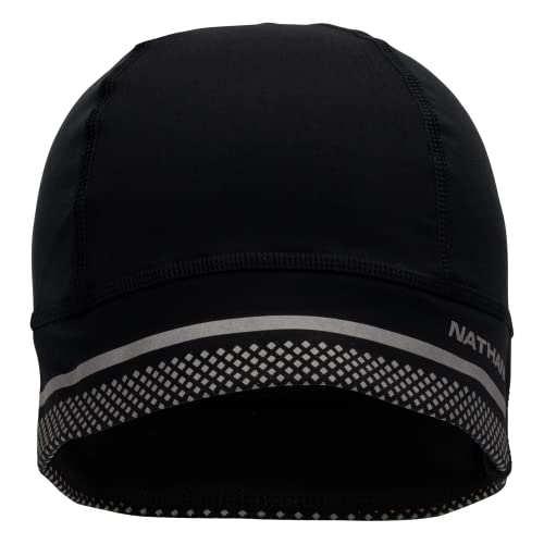 Nathan Men's Hyper Night Reflective Beanie One Size Black/Geo Print