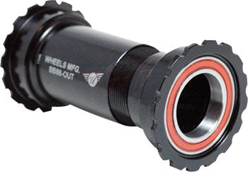 Wheels Manufacturing Thread Together BB86/92 Shimano Bottom Bracket With Angular Contact Bearings Black Threaded Cups