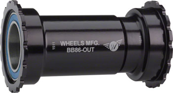Wheels Manufacturing BB86/92 Shimano Bottom Bracket With ABEC-3 Bearings Black Cups - Threaded