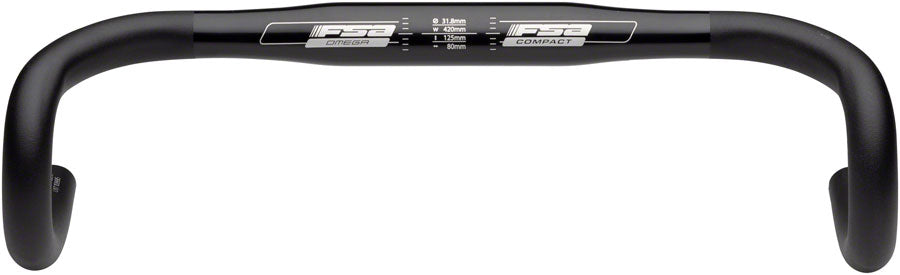 Full Speed Ahead Omega Compact Drop Handlebar - Aluminum, 31.8mm, Black