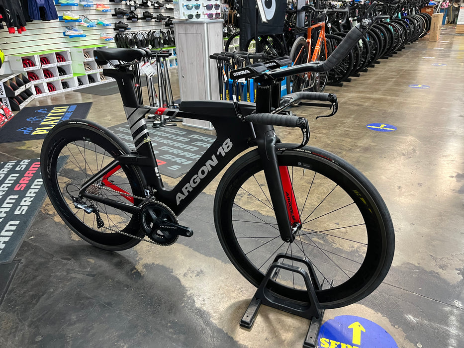 Argon 18 E-119 Tri+ Shimano Ultegra 11 Speed w/Profile Design 58/78 Wheels - Black 2022