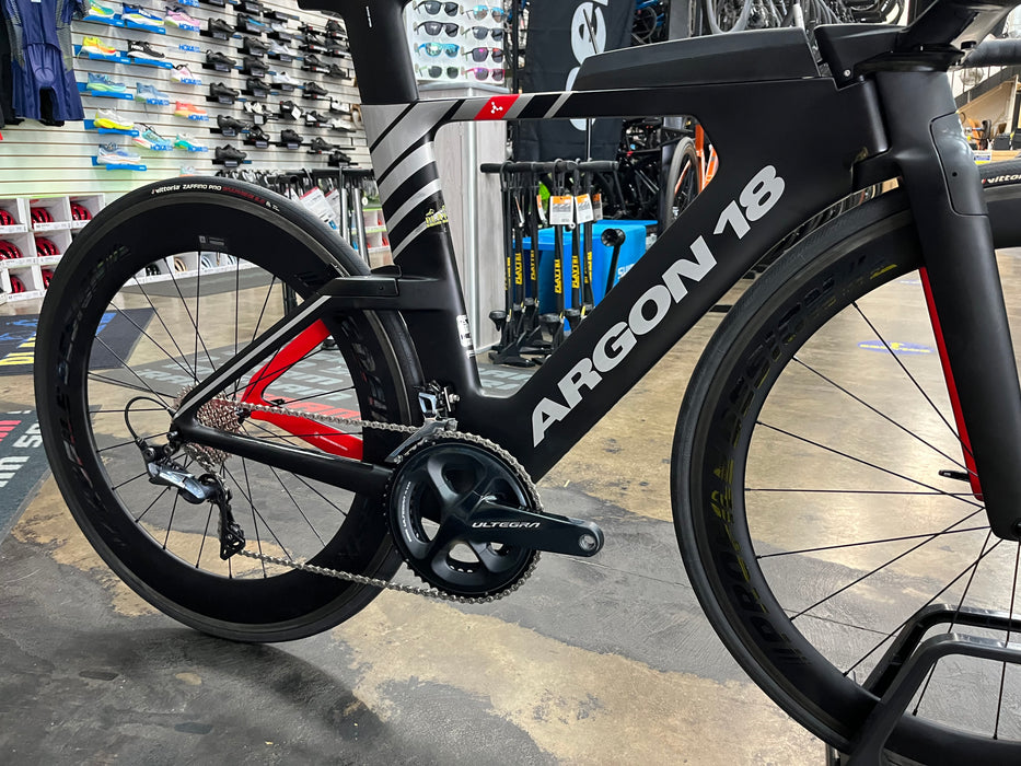 Argon 18 E-119 Tri+ Shimano Ultegra 11 Speed w/Profile Design 58/78 Wheels - Black 2022