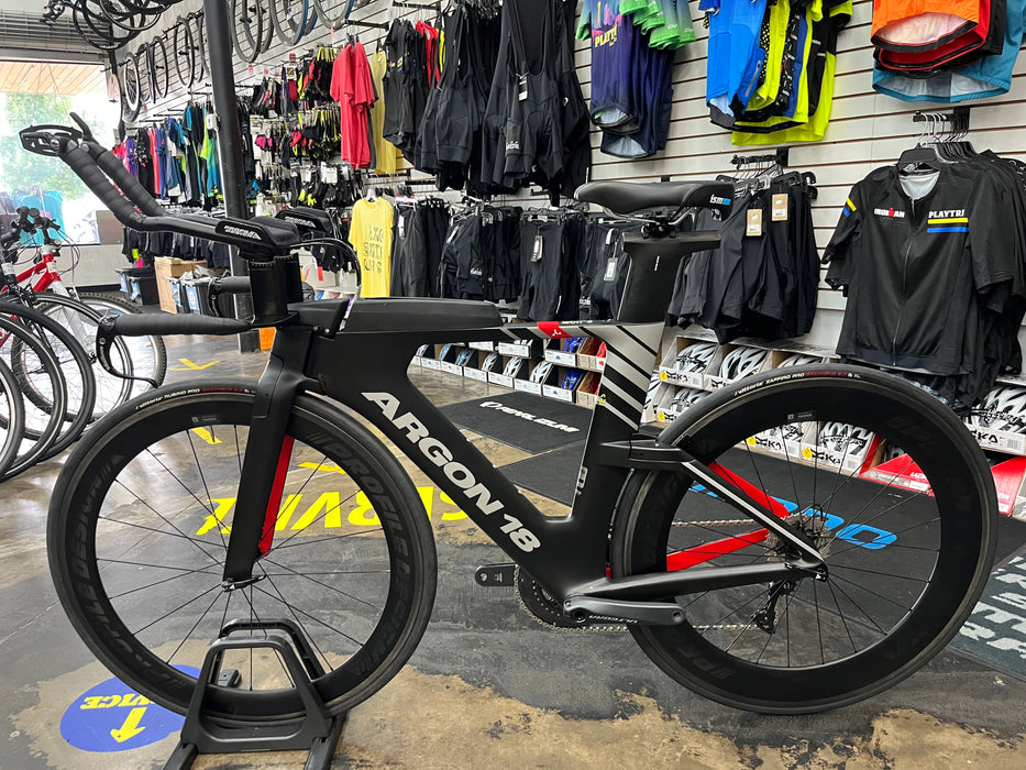 Argon 18 E-119 Tri+ Shimano Ultegra 11 Speed w/Profile Design 58/78 Wheels - Black 2022