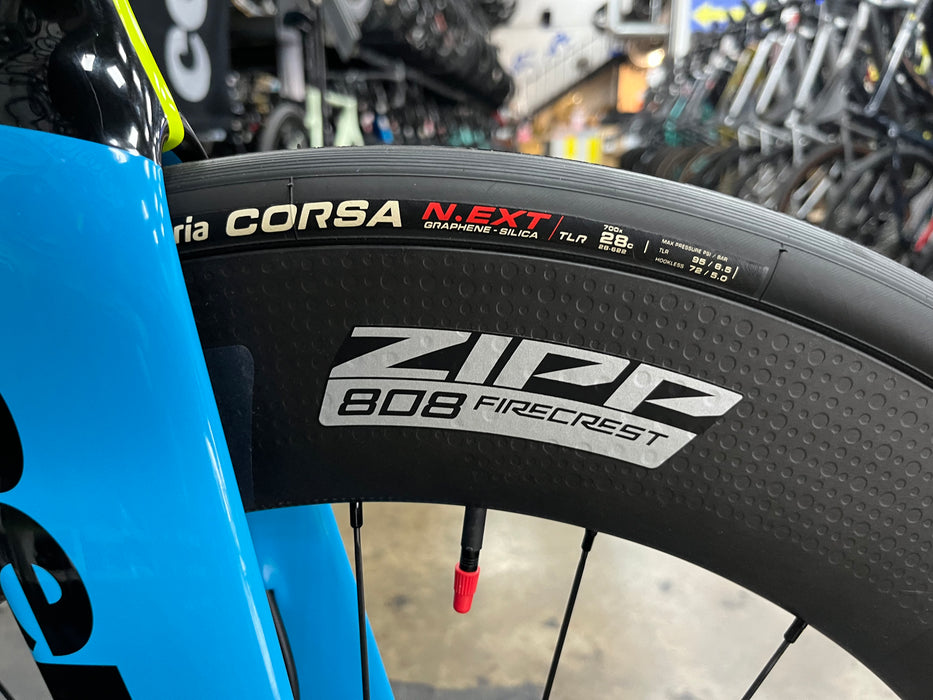 Cervelo P3X SRAM Rival eTap AXS 2x w/ZIPP 808 Firecrest Wheels - Rivera/Fluoro/Black