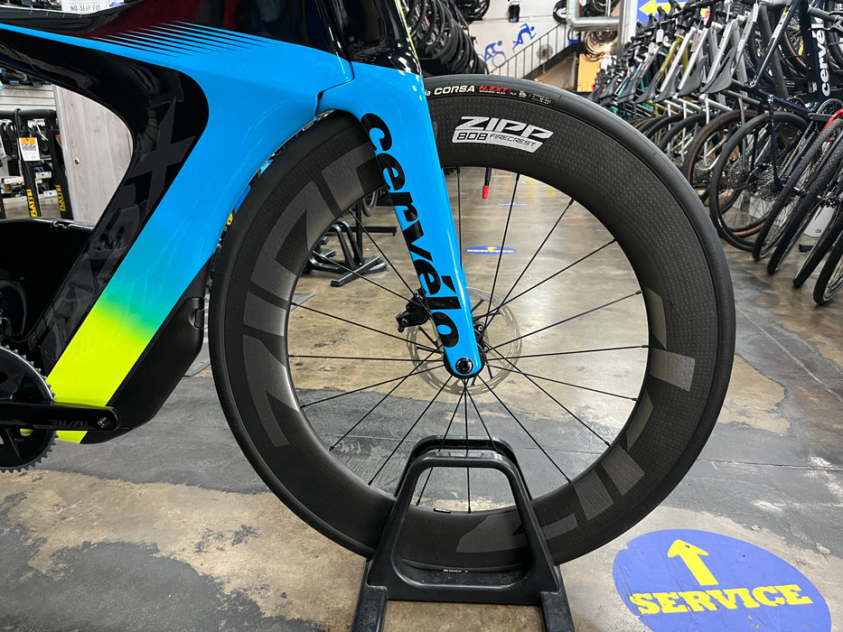 Cervelo P3X SRAM Rival eTap AXS 2x w/ZIPP 808 Firecrest Wheels - Rivera/Fluoro/Black