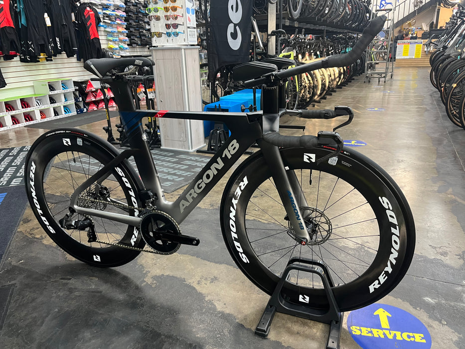 Argon 18 E-118 Tri+ SRAM Rival eTAP AXS 12 Speed - Reynolds AR80 Wheelset - Black 2023