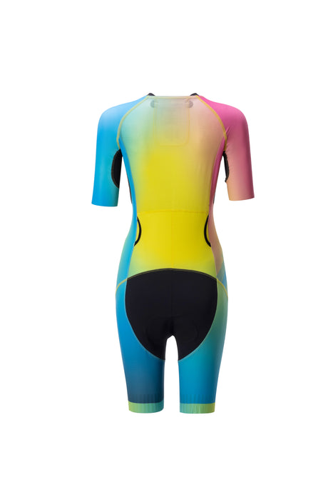 Playtri Women's Sleeved Tri Suit Rainbow