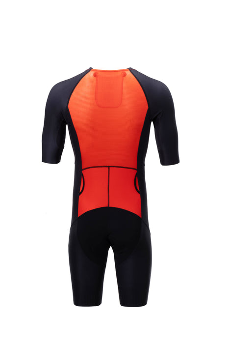 Playtri Men's Sleeved Tri Suit Black/Red