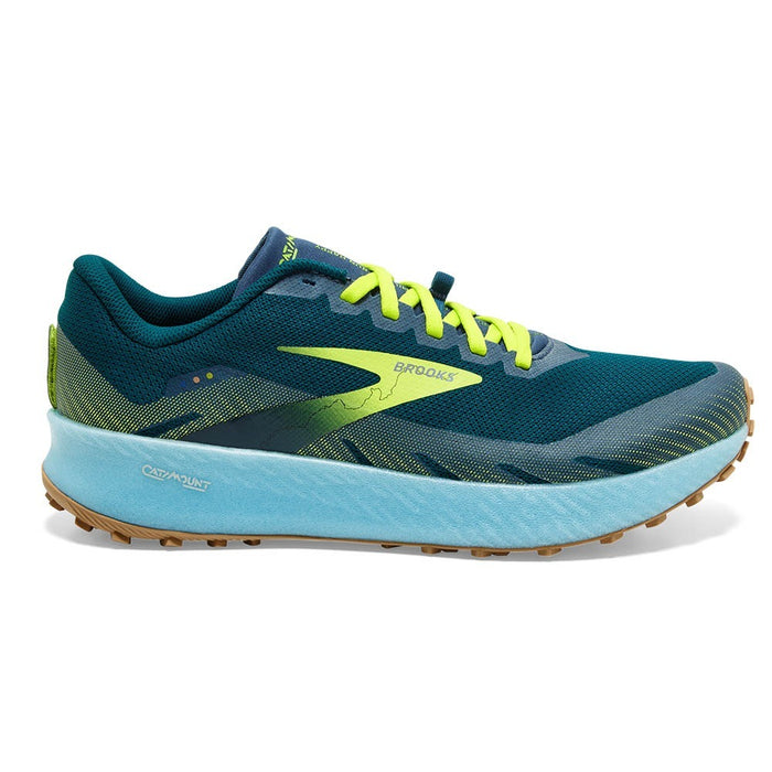 Brooks Men's Catamount Speed Running Shoes - Blue/Lime/Biscuit Size 9