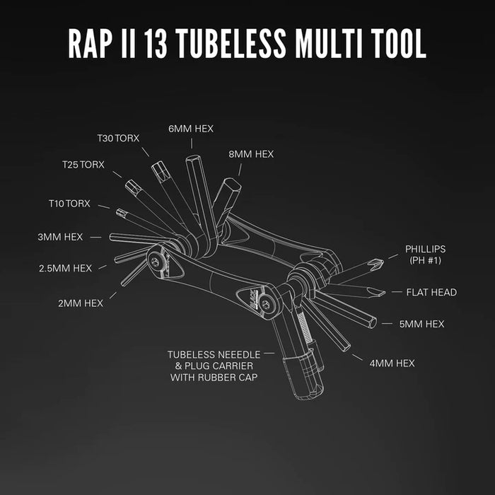 Lezyne Rap II - 13 Tubeless Multi-Tool Black