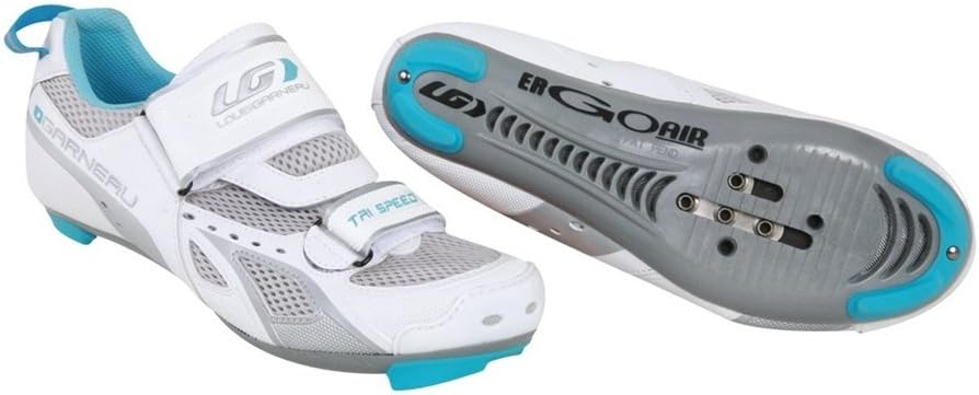 Louis Garneau Women's Tri Speed Triathlon Shoes - White/Light Blue