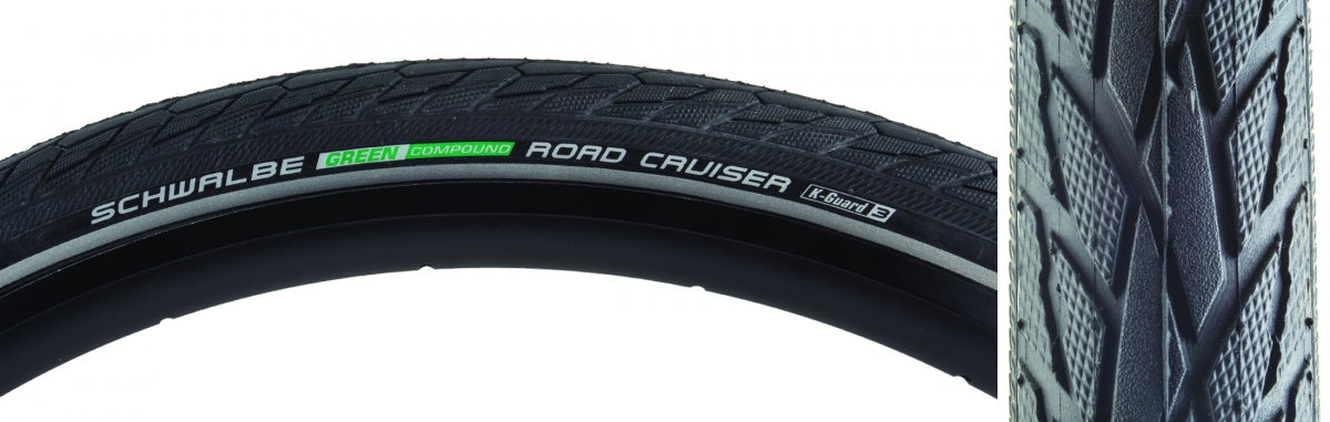 Schwalbe Road Cruiser Active Twin K-Guard Tire - 27.5 x 1.40, Clincher, Wire, Reflective Sidewall