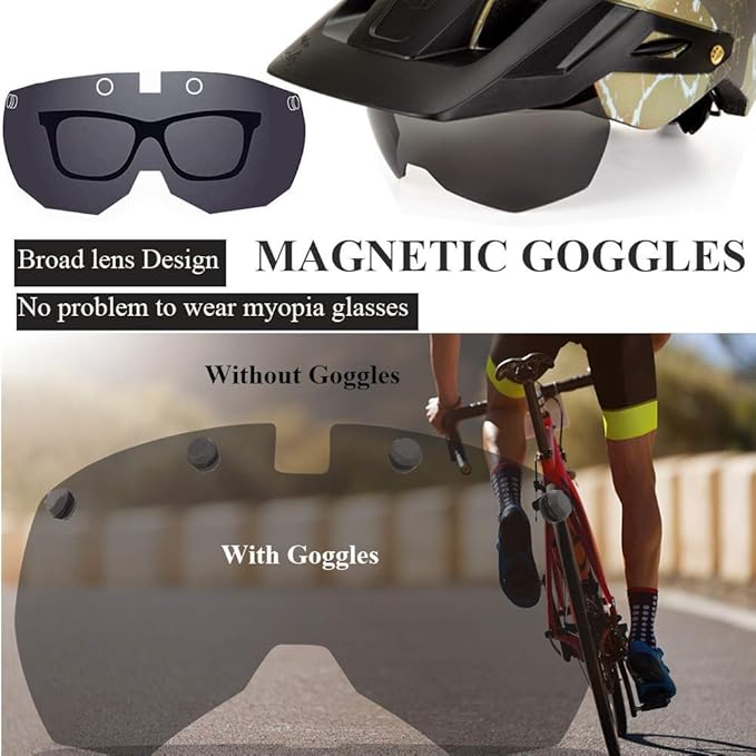 ZVRU Mountain Bike Helmet with Magnetic Goggle and Detachable Visor