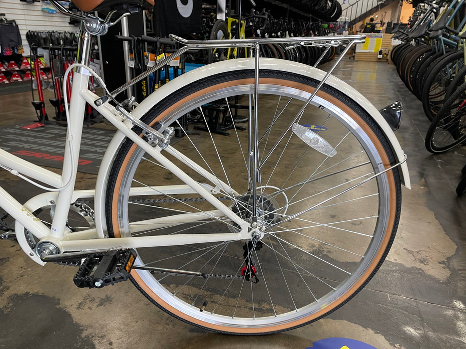 Retrospec Beaumont 7-Speed Step-Thru City Bike - Eggshell 2022