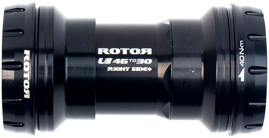Rotor UBB4630 Bottom Bracket for 30mm Spindles in PF30 Frames, Steel Bearings, Black