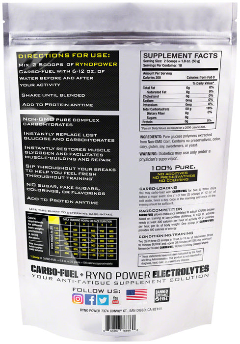 Ryno Power - CARBO-FUEL STIMULANT-FREE DRINK MIX