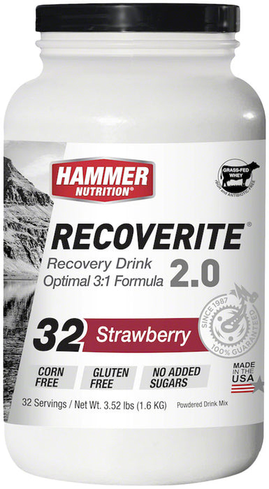 Hammer Nutrition Recoverite 2.0 Recovery Drink - Strawberry, 32 Serving