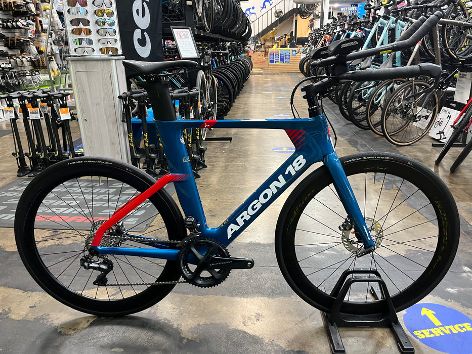 Argon 18 E-117 Disc Shimano Ultegra Di2 11 Speed w/ Profile Design GMR 50 Wheels - Blue 2023