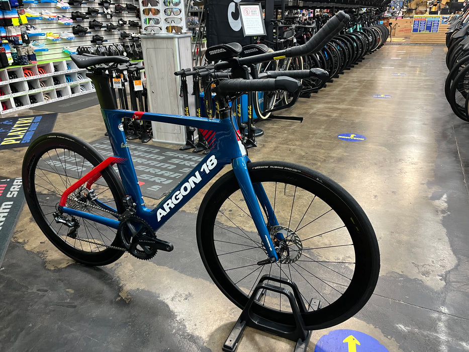 Argon 18 E-117 Disc Shimano Ultegra Di2 11 Speed w/ Profile Design GMR 50 Wheels - Blue 2023