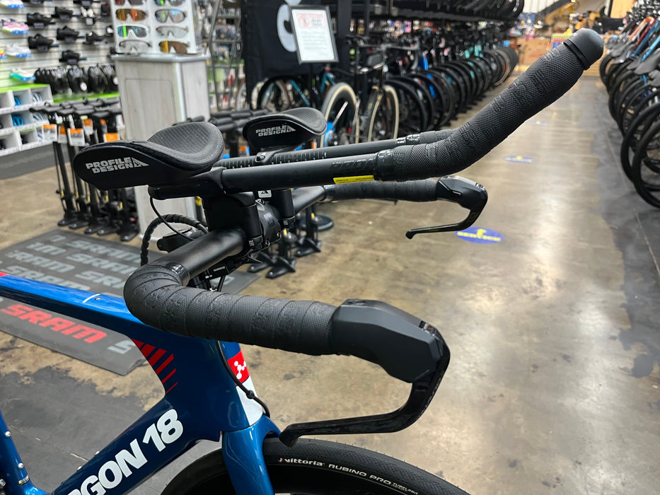 Argon 18 E-117 Disc Shimano Ultegra Di2 11 Speed w/ Profile Design GMR 50 Wheels - Blue 2023