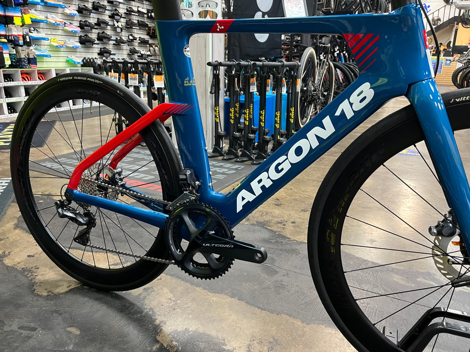 Argon 18 E-117 Disc Shimano Ultegra Di2 11 Speed w/ Profile Design GMR 50 Wheels - Blue 2023
