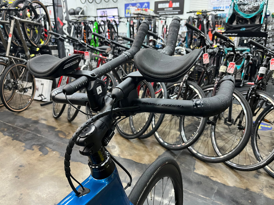 Argon 18 E-117 Disc Shimano Ultegra Di2 11 Speed w/ Profile Design GMR 50 Wheels - Blue 2023