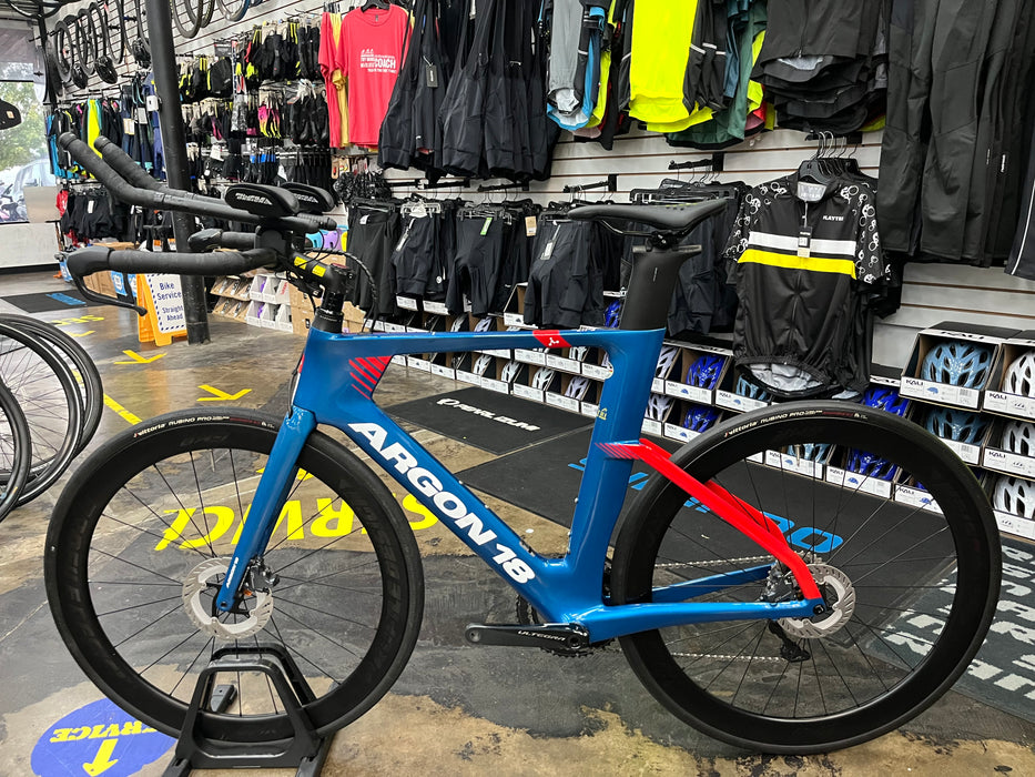 Argon 18 E-117 Disc Shimano Ultegra Di2 11 Speed w/ Profile Design GMR 50 Wheels - Blue 2023