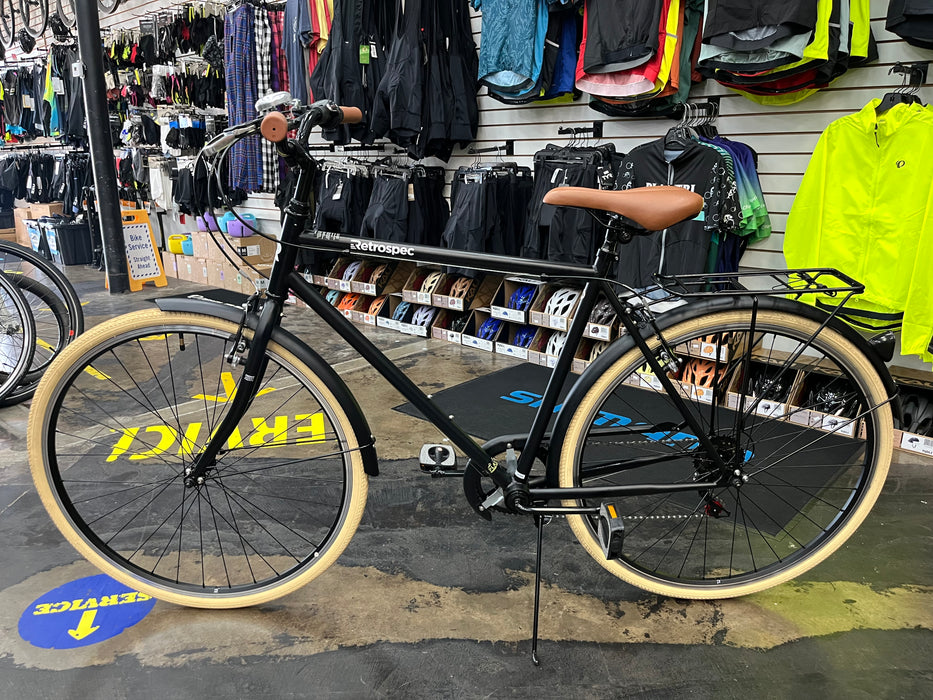 Retrospec Beaumont City Bike - 7 Speed - Matte Black DEMO