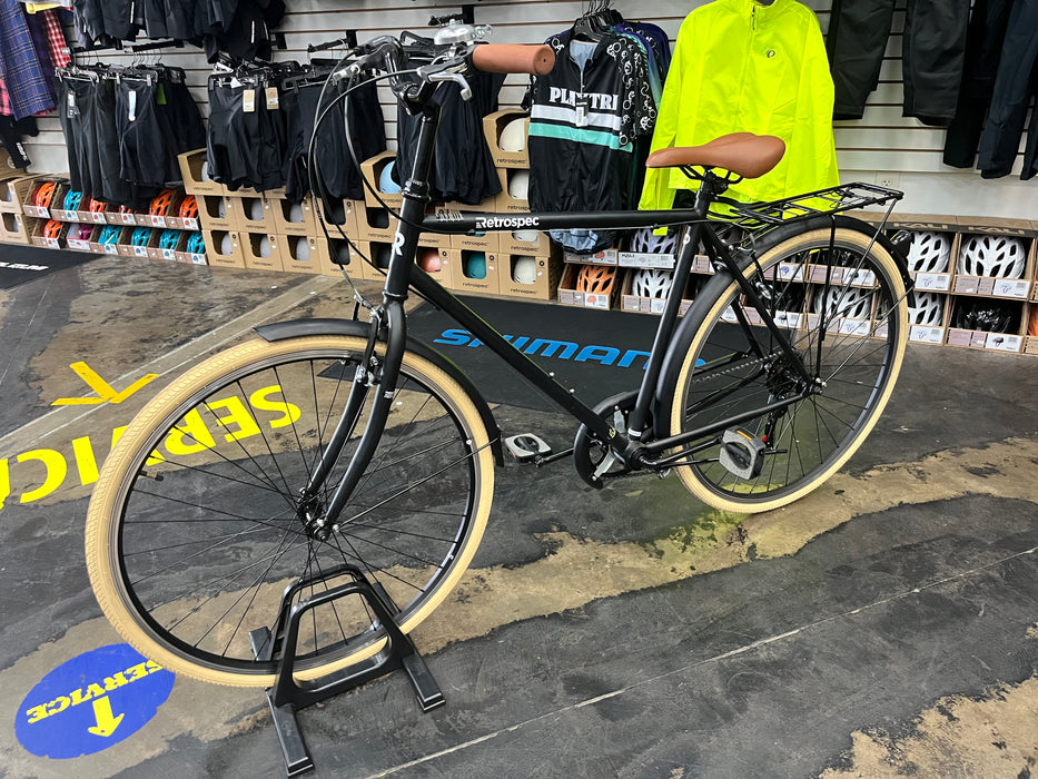 Retrospec Beaumont City Bike - 7 Speed - Matte Black DEMO