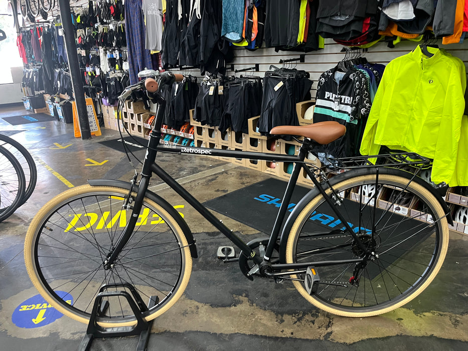 Retrospec Beaumont City Bike - 7 Speed - Matte Black DEMO