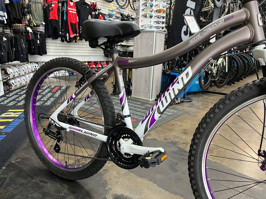 Genesis 26" Whirlwind Mountain Bike - Grey/White/Purple USED