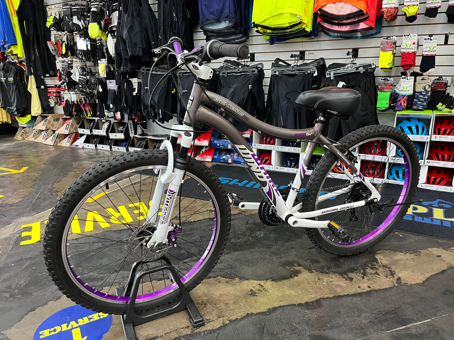 Genesis 26" Whirlwind Mountain Bike - Grey/White/Purple USED