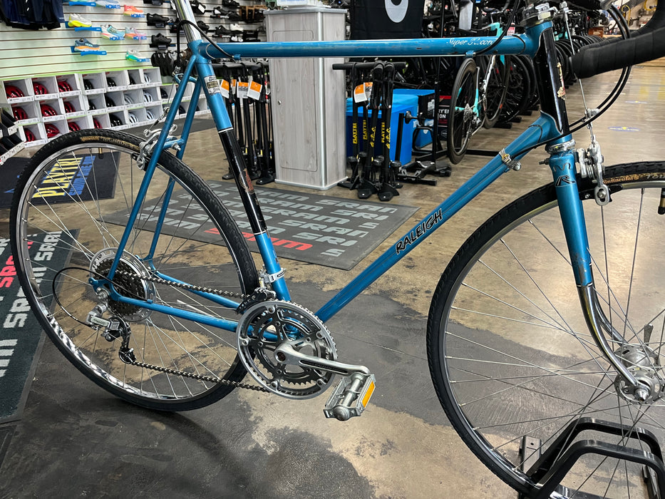 Raleigh Super Record Road Bike Suntour 2x5 - Blue Vintage USED