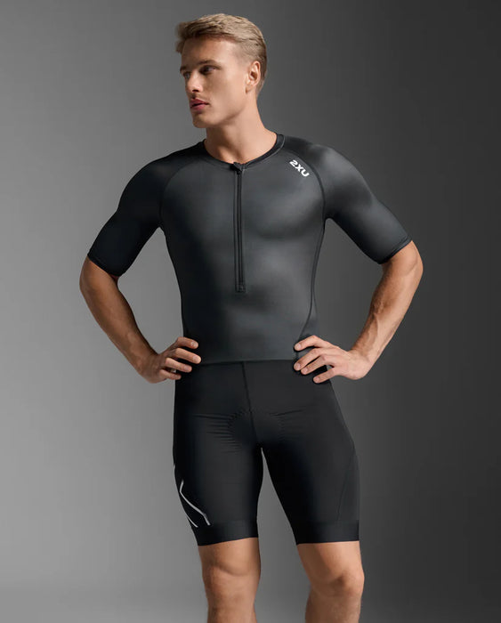 2XU Men's Core Sleeved Trisuit Black/White