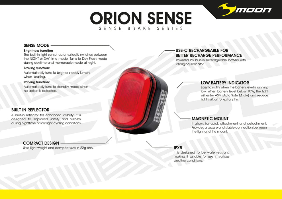 MOON MOON ORION SENSE 50LM TAIL LIGHT W/REFLECTIVE LENS