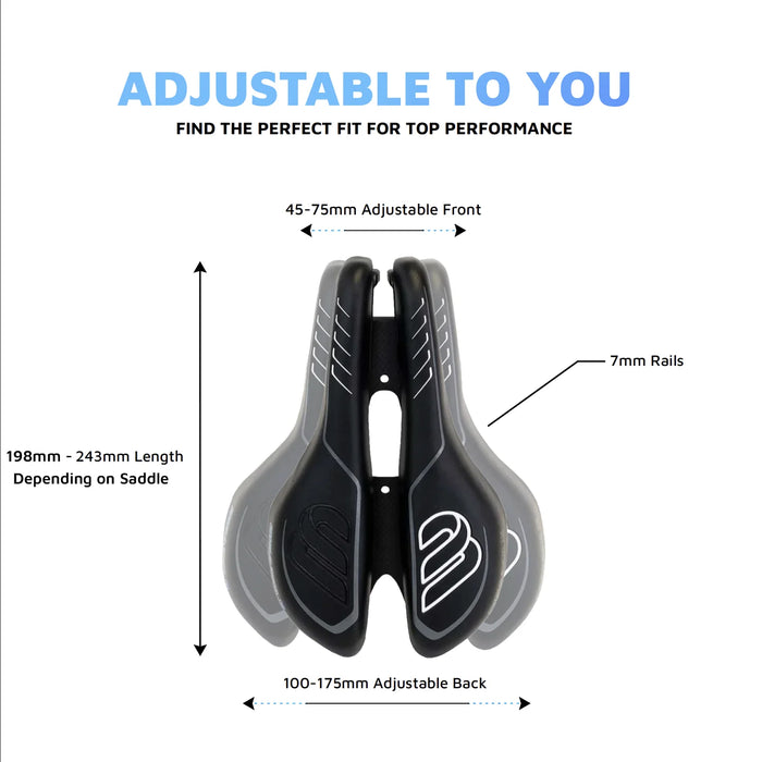Bisaddle Adjustable Shape Bike Saddle - Saint w/ Titanium Rails