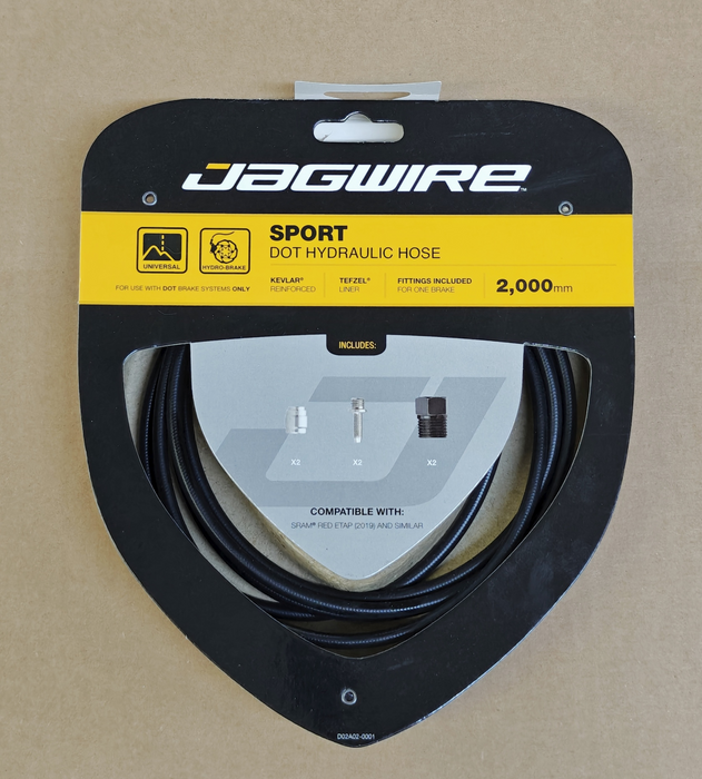 Jagwire Sport DOT Hydraulic Hose Kit - For SRAM Red eTap AXS HRD (2019+)~ Force eTap AXS HRD~ Rival eTap AXS HRD, 2000mm, Black