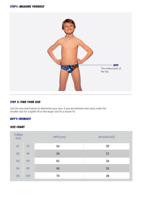 TURBO Boy's Water Polo Swimsuit Australia Draw