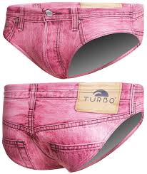 TURBO Men's Water Polo Swim Suit Jeans Turbo Pink