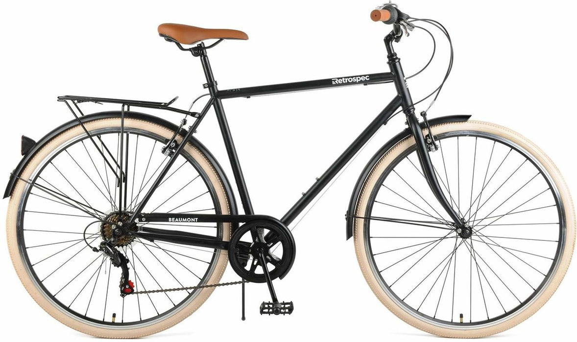 Retrospec Beaumont 7-Speed City Bike Shimano Tourney - Matte Black 2022