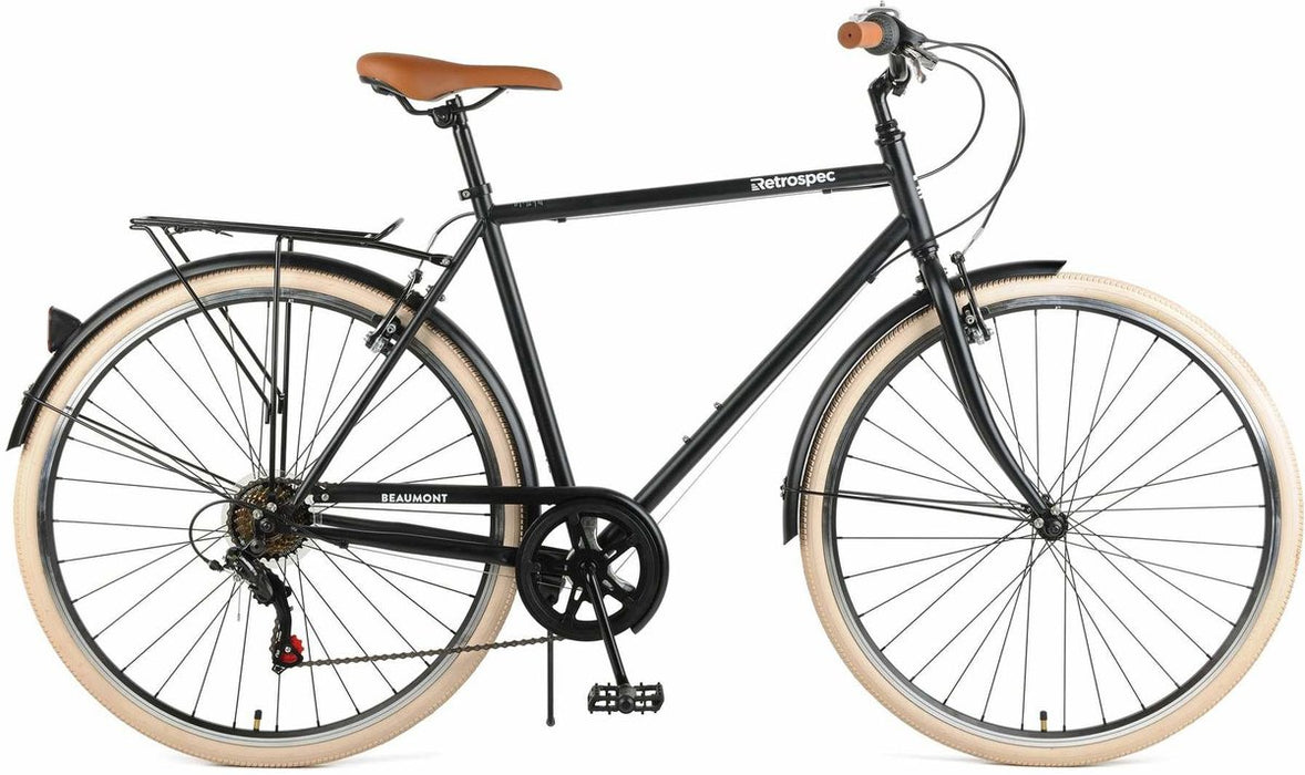 Retrospec Beaumont 7-Speed City Bike Shimano Tourney Matte Black