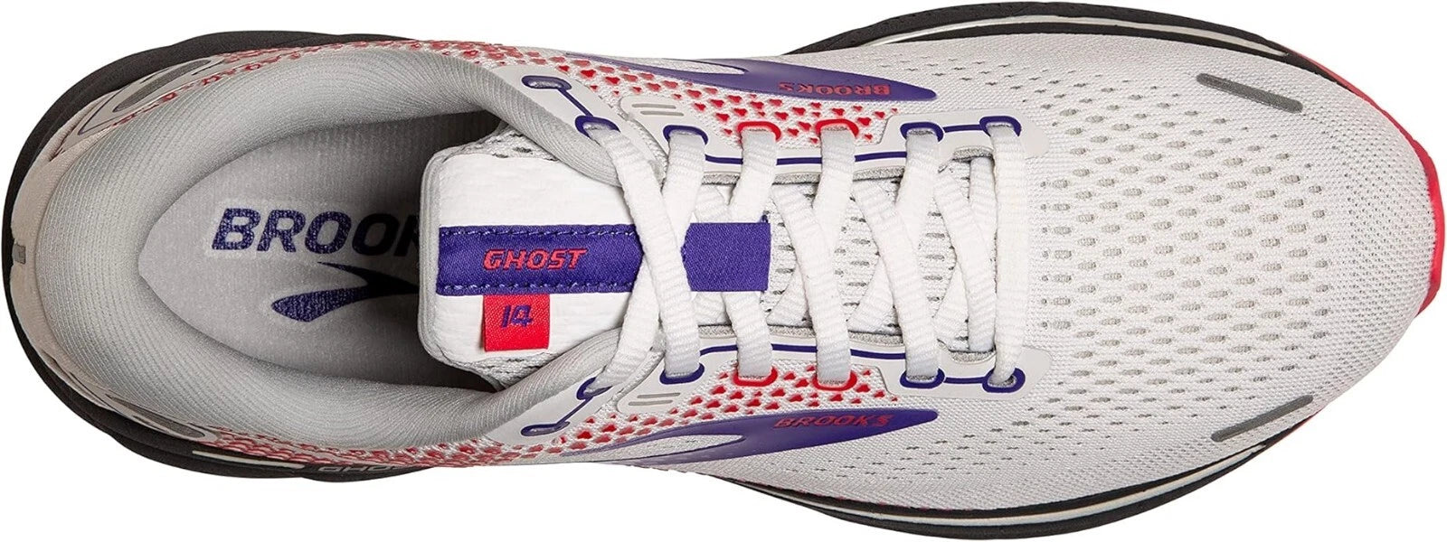 Brooks Women's Ghost 14 Running Shoes - White/Purple/Coral Size 11.5