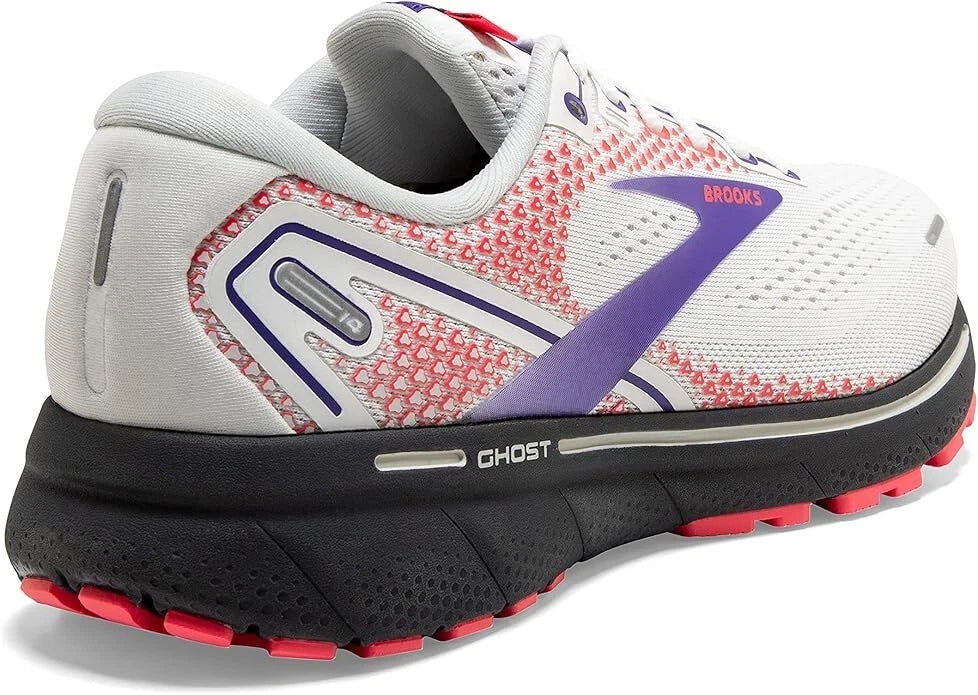 Brooks Women's Ghost 14 Running Shoes - White/Purple/Coral Size 11.5