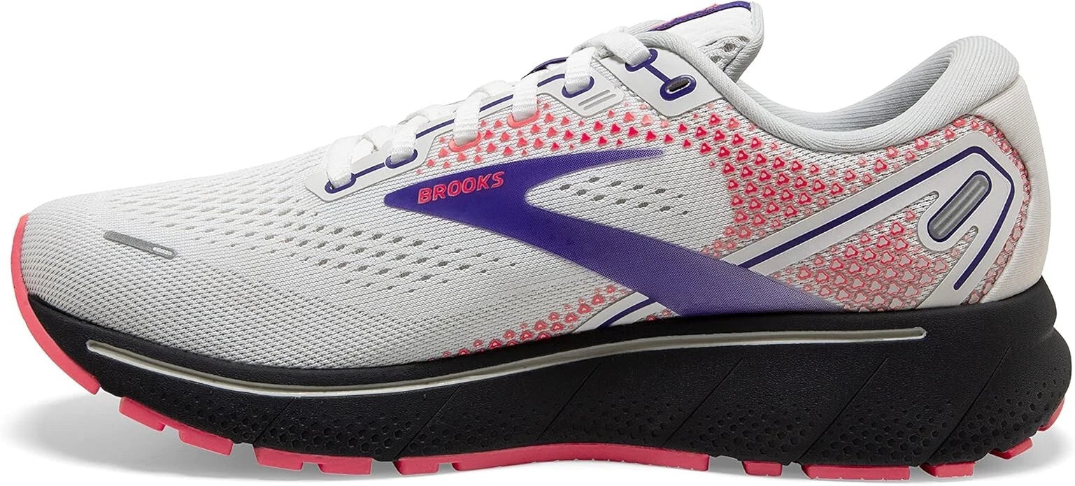 Brooks Women's Ghost 14 Running Shoes - White/Purple/Coral Size 11.5