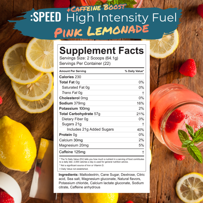 Infinit Nutrition :SPEED Caffeine Boost Energy Drink Mix: Pink Lemonade, Single Serving