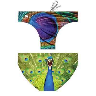 TURBO Men's Water Polo Swim Suit Peacock Animal Print