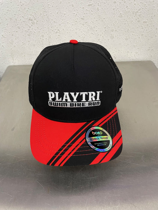 Playtri / BOCO Running Trucker Hat - Black/Red