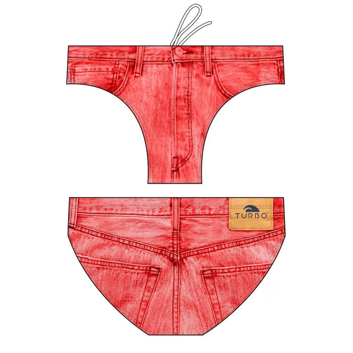 TURBO Boy's Water Polo Swimsuit Jeans Red