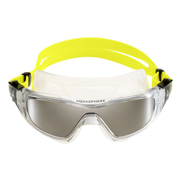 Aquasphere Vista Pro Goggles Mirrored Lens - Clear & Neon Yellow